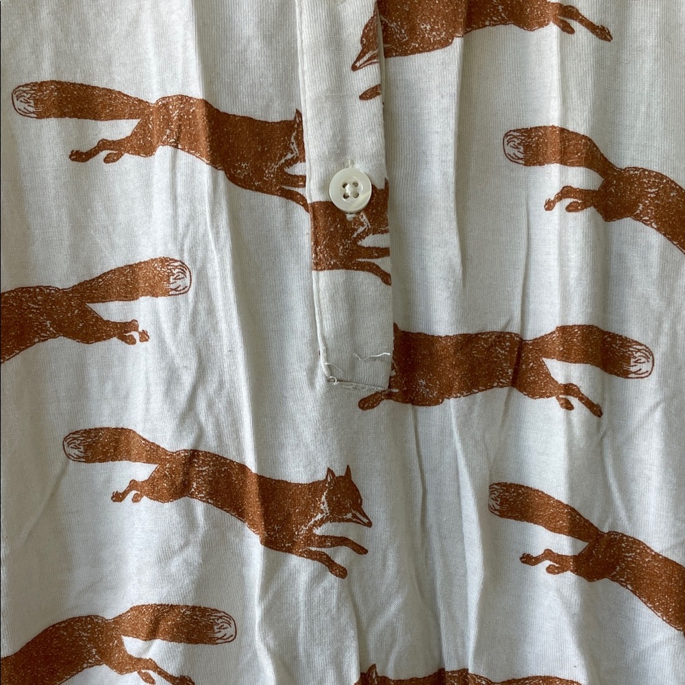 Kate Quinn fox print bamboo button romper 3T - Picture 3 of 4